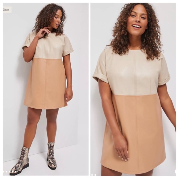 Anthropologie Dresses & Skirts - Anthropologie Andrea Faux Leather Mini Dress Size: US 1X NWT